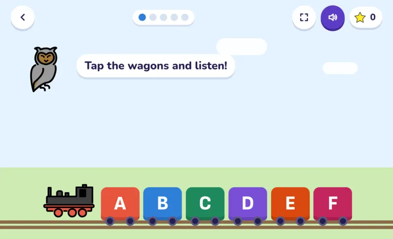 Alphabet Train, a screen from the game