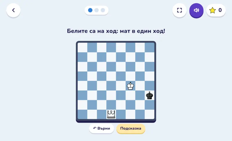 Шахматни финали, екран от играта