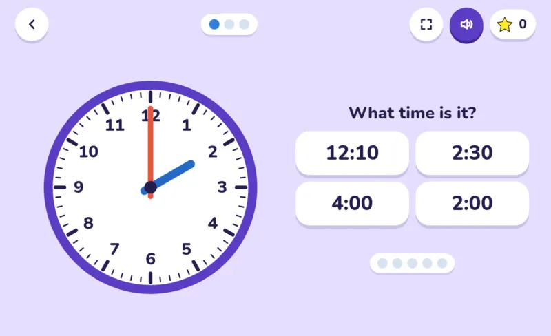 Clock Reading, a screen from the game