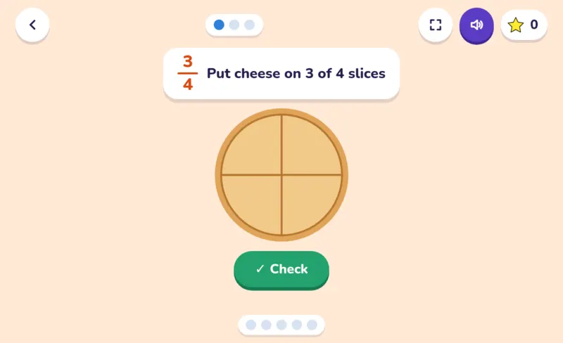 Fraction Pizza, a screen from the game