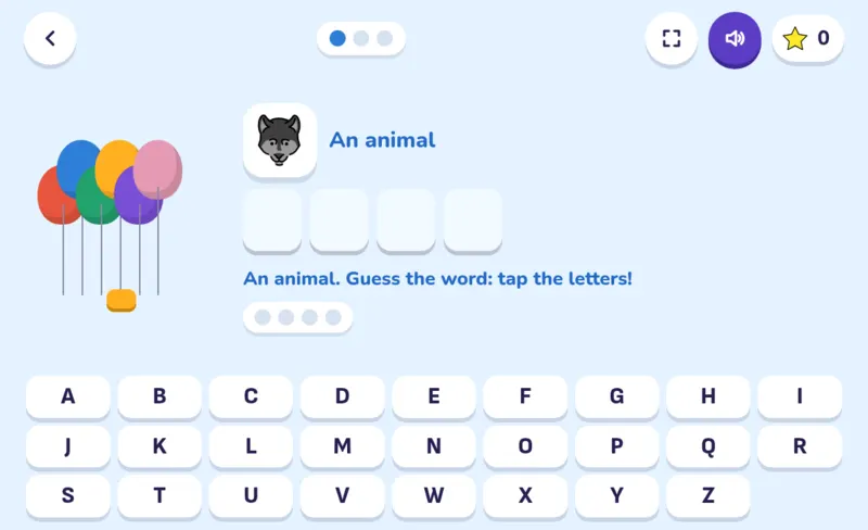 Friendly Hangman, a screen from the game