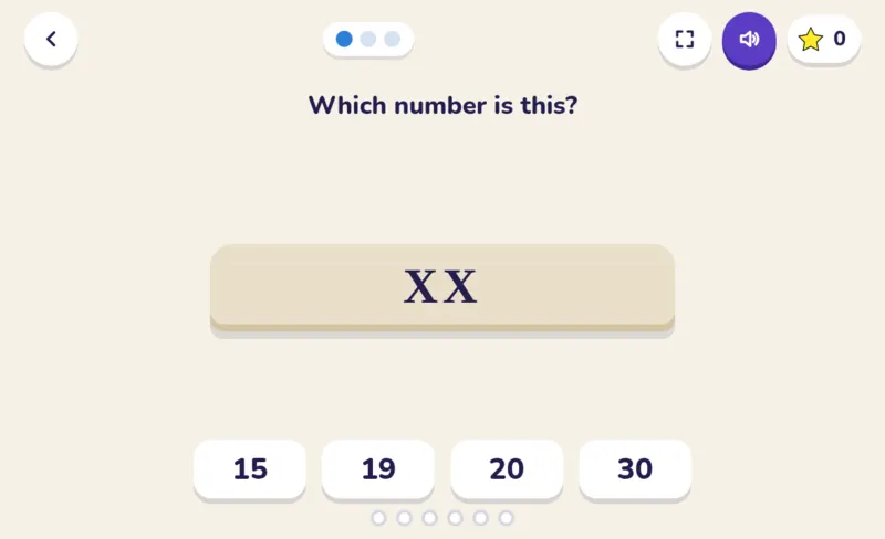Roman Numerals, a screen from the game