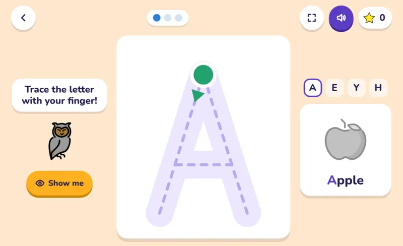 Trace the Letter, a screen from the game